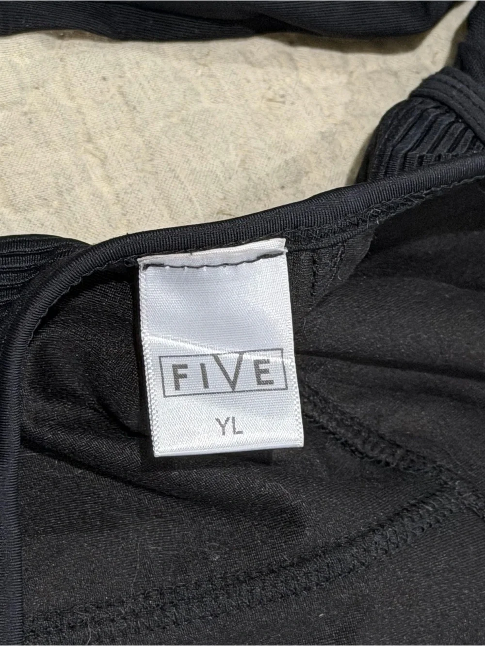 FIVE Dancewear Black Mesh Velvet Open Back Leotard YL Youth Large